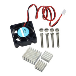 Kit 3 Dissipador de calor autoadesivo + 1 cooler para Raspberry Pi3