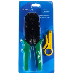Alicate de Crimpar Rede e Telefone RJ11 / RJ12 / RJ45 com Descascador -it-blue le-940