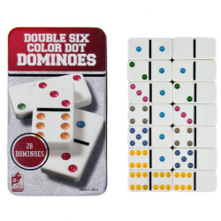 Jogo De Dominó Profissional Double Na Lata 28 Peças coloridos