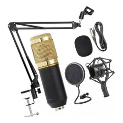 microfone condensador BM-700 kit com suportes para gravação profissional