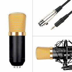 microfone condensador BM-700 kit com suportes para gravação profissional