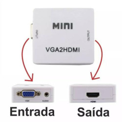 Conversor vga para hdmi + entrada de áudio p2 VGA2HDMI