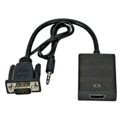 Cabo Mini Convesor Vga Para Hdmi Com Áudio E Vídeo Full Hd