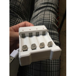 Carregador de pilhas recarregável universal, saída usb, para aa/aaa, rápido carregamento